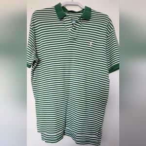 Ralph Lauren Green and White Striped Polo Shirt